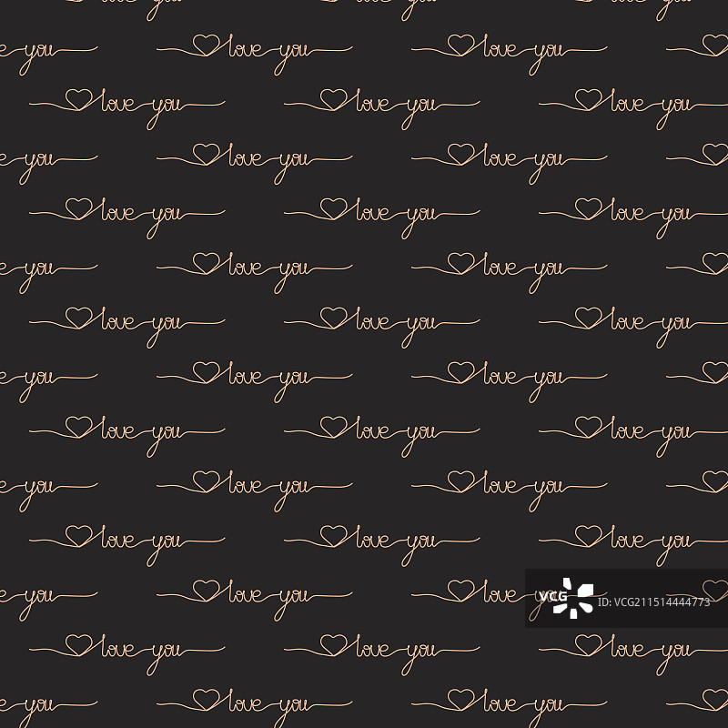涂鸦风格黑色无缝图案文字我爱你图片素材