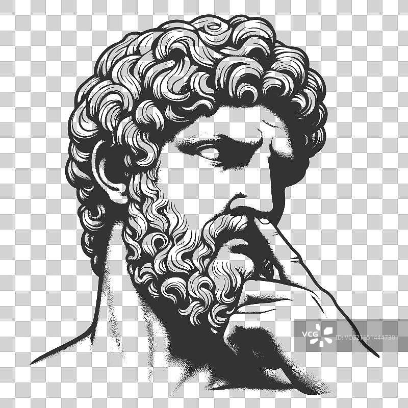 挖鼻孔雕像雕刻图片素材