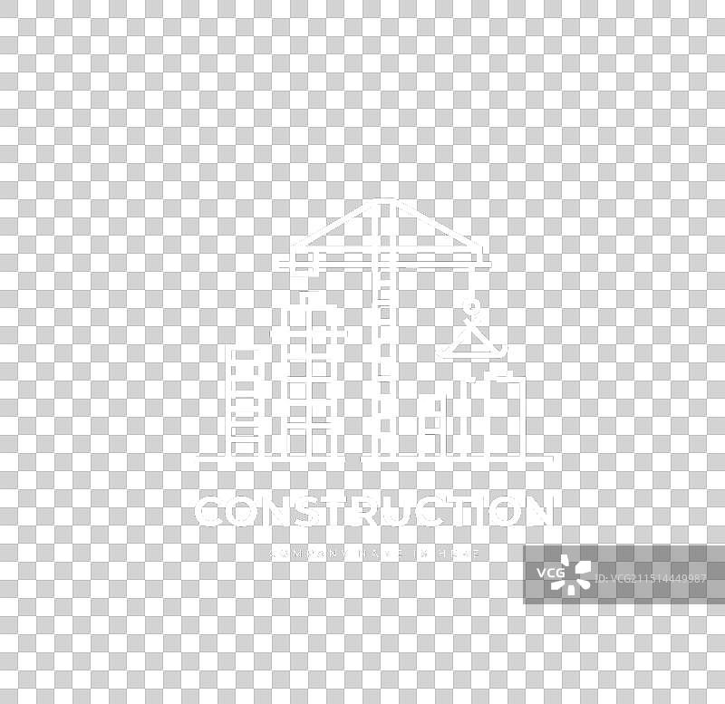 带起重机的建筑公司标志图片素材