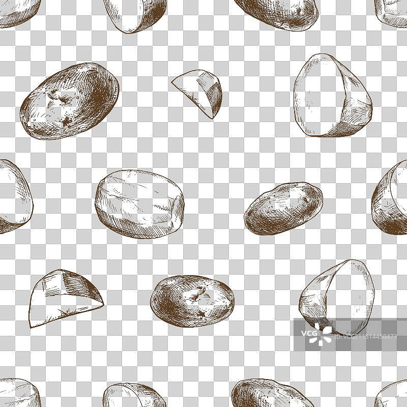 去皮的完整和切片土豆图片素材