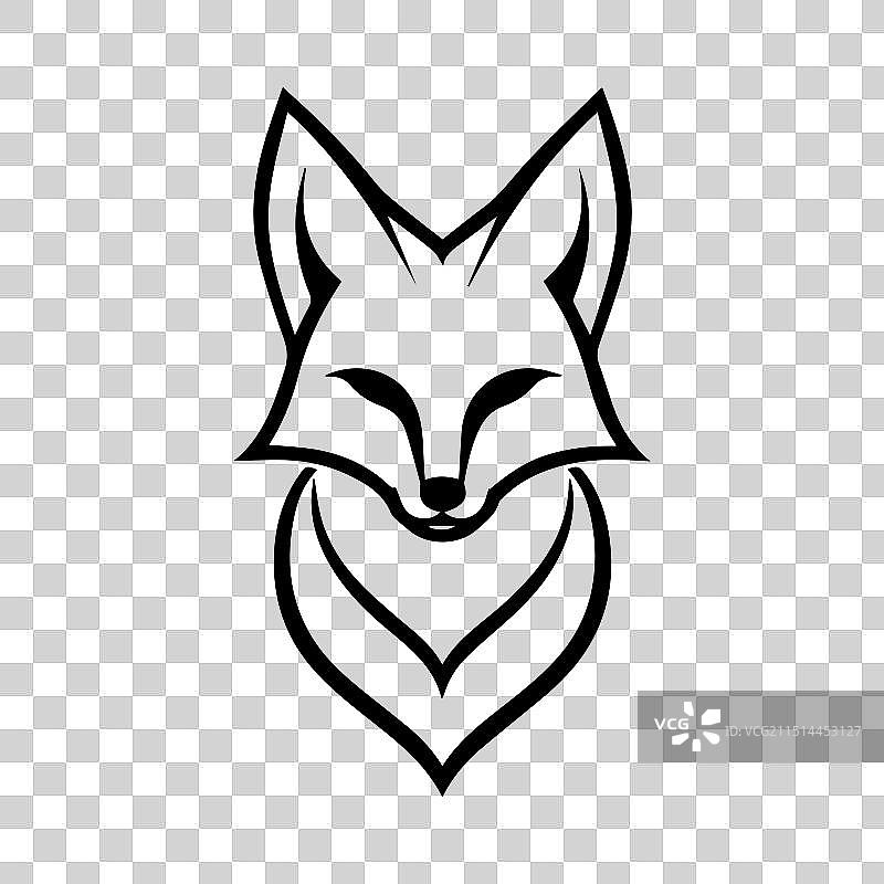 狐狸logo或现代线条图标线条艺术图片素材