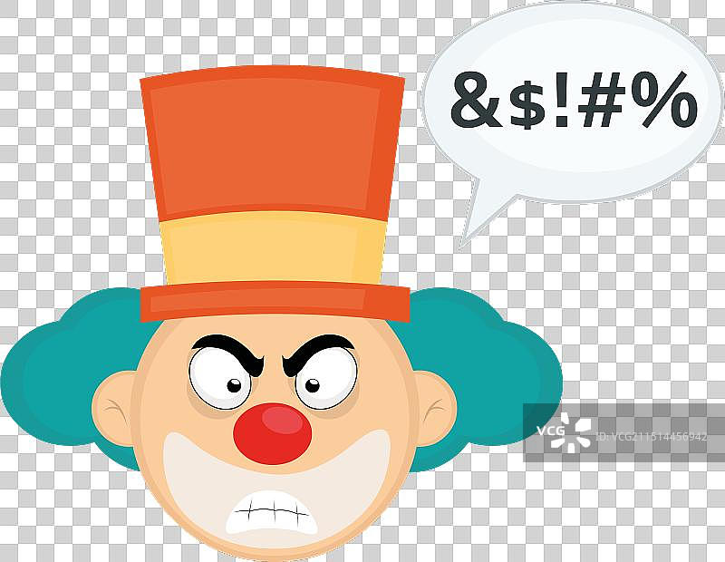 小丑头像与侮辱性对话气泡图片素材