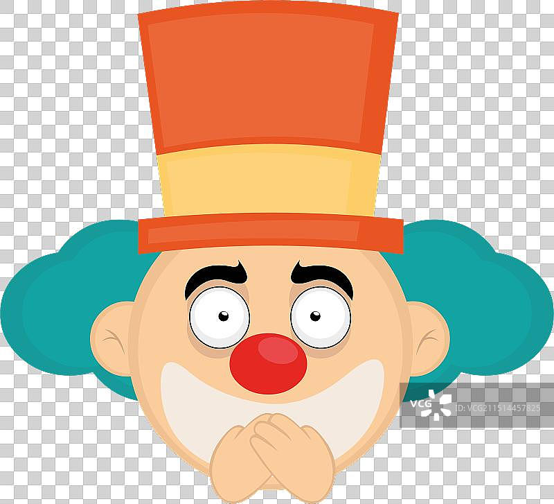 捂住嘴巴的小丑头像图片素材