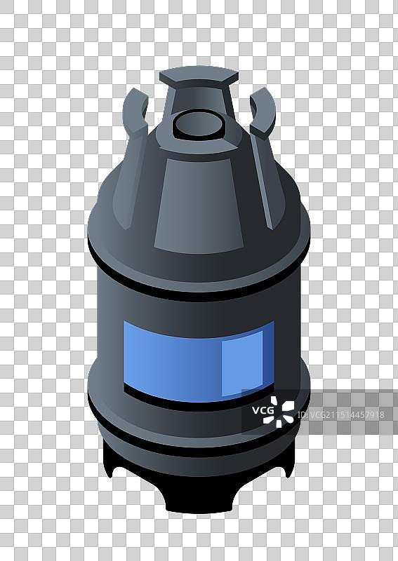 带气体的2.5D压缩储气罐图标图片素材