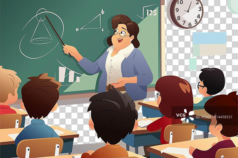 在教室学校里教学的女教师图片素材
