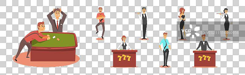 人物角色在赌场赌博图片素材