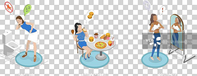 2.5D等距扁平风格的青少年图片素材