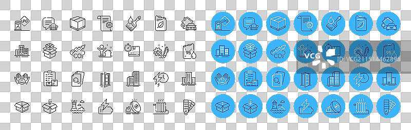 调色板和灯塔线性图标包图片素材