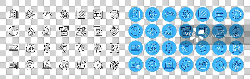 向上滑动销售图表和检查线图标图片素材