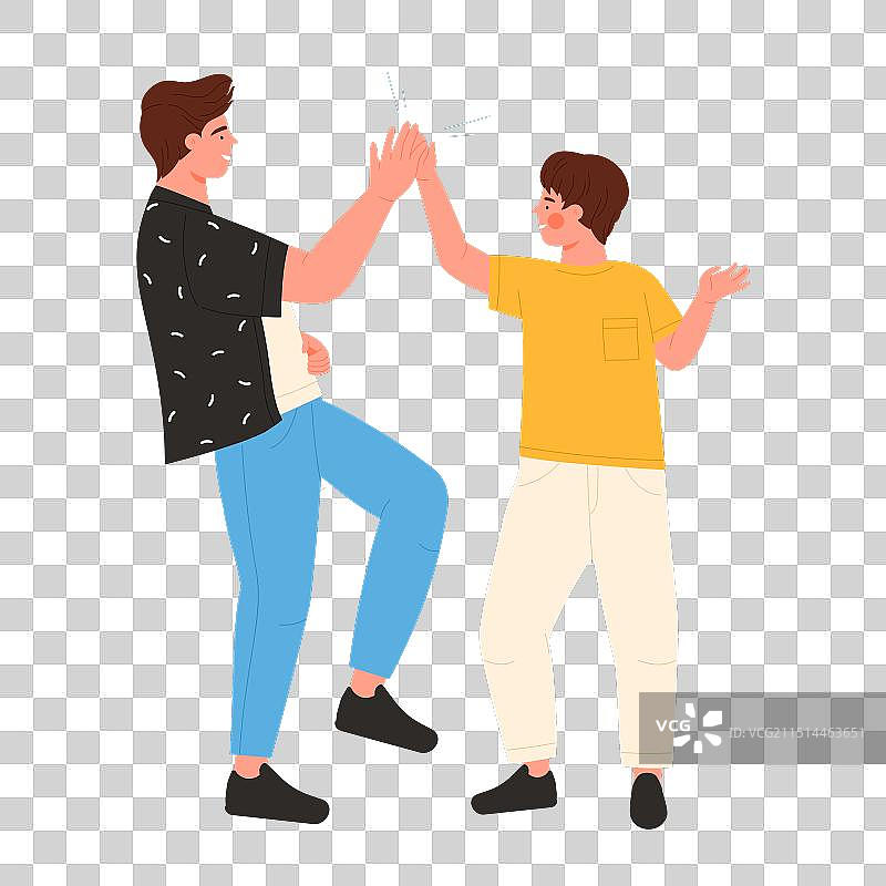 快乐的父子击掌图片素材