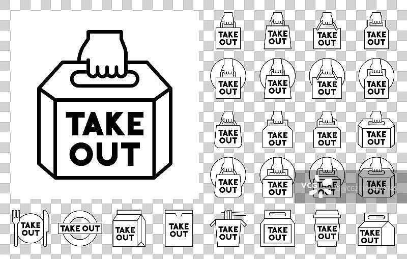 外卖线条图标集图片素材