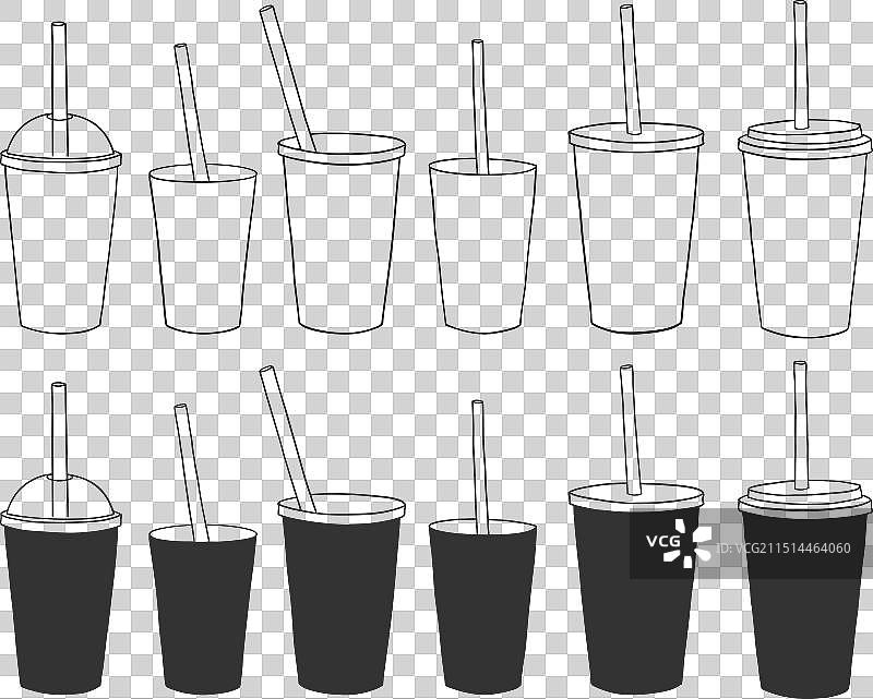 咖啡杯线条艺术图片素材