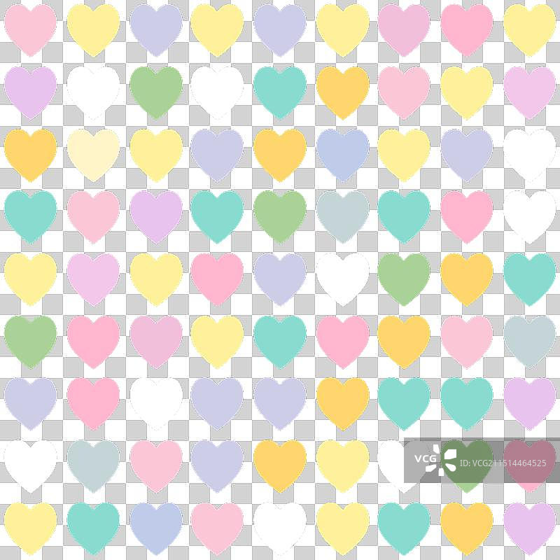 无缝爱心粉彩色图案纹理背景图片素材