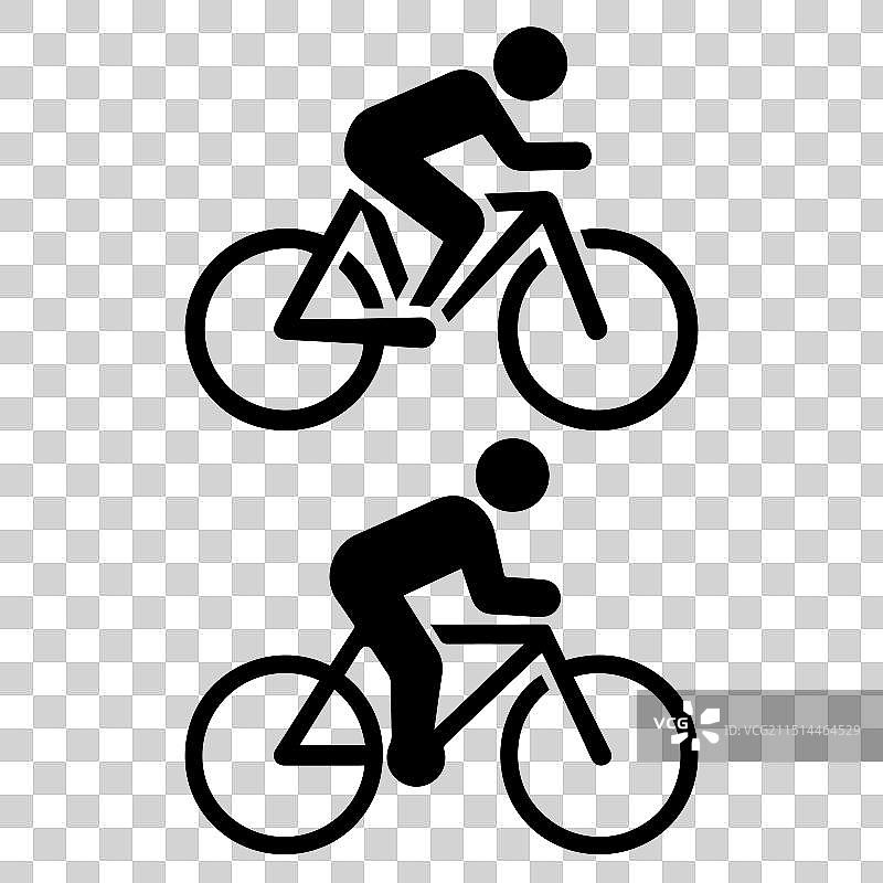 白色背景上的自行车图标图片素材