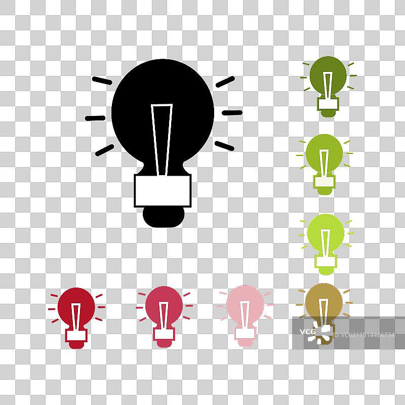 具有创意理念的黑色灯泡图标图片素材