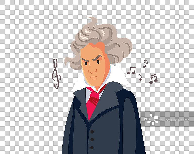 路德维希·凡·贝多芬卡通画像图片素材