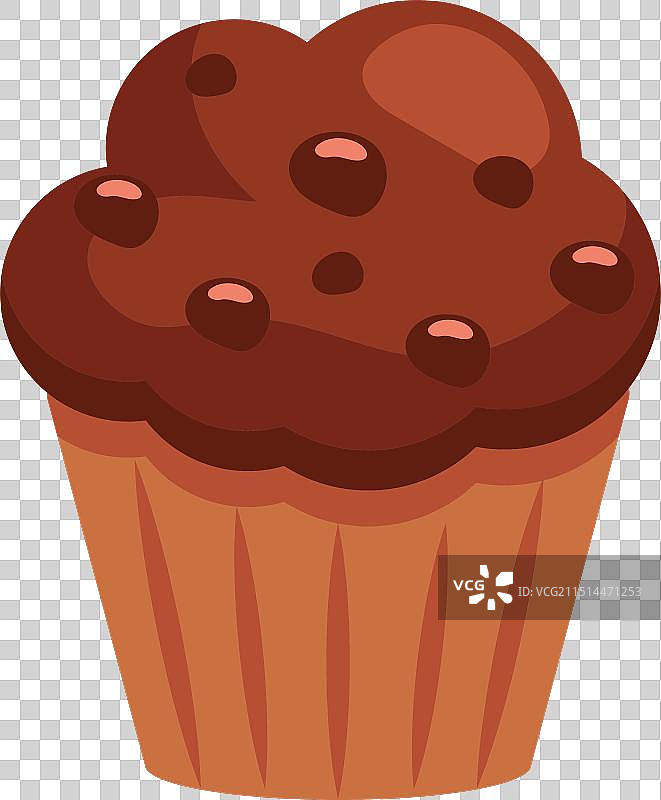 巧克力纸杯蛋糕与巧克力糖霜图片素材