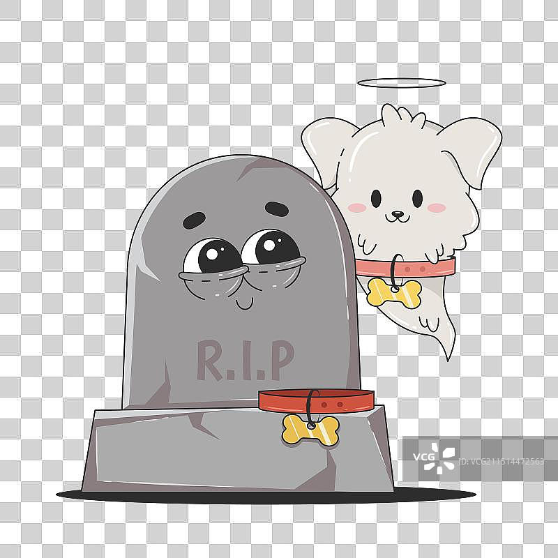 万圣节时髦角色：可爱幽灵狗图片素材