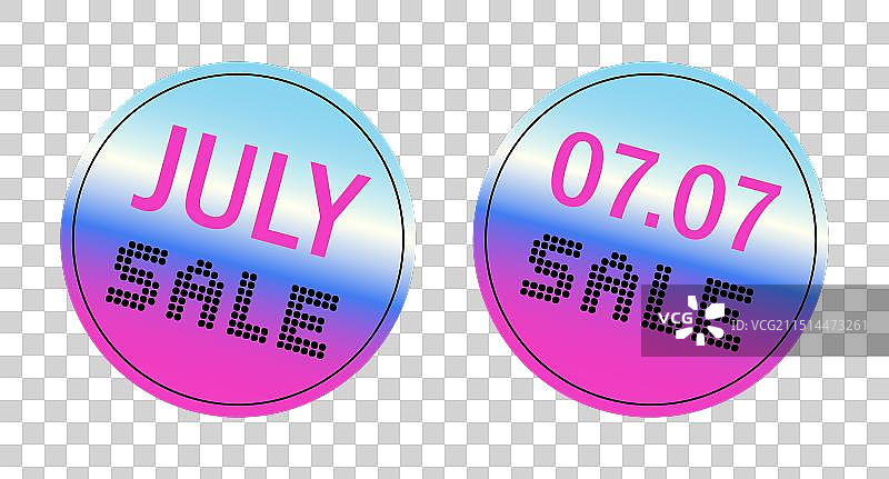 7月促销渐变圆形贴纸套装图片素材