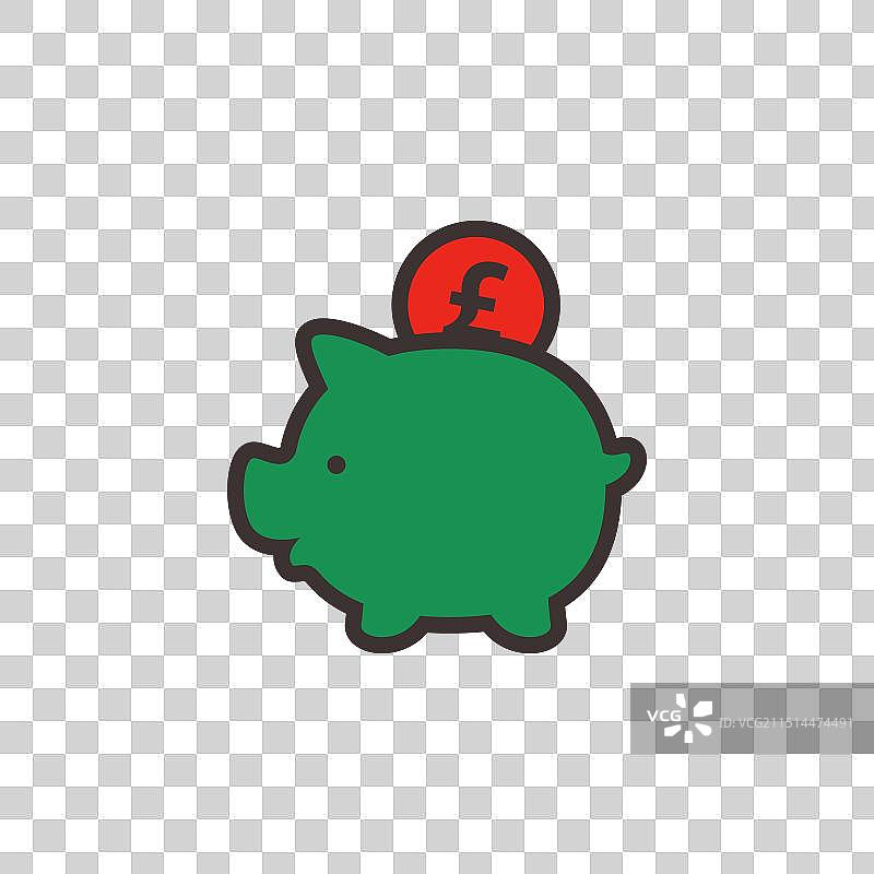 带有英镑符号的存钱罐图标图片素材