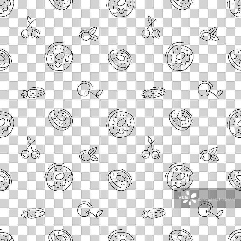 涂鸦风格的甜点无缝图案图片素材