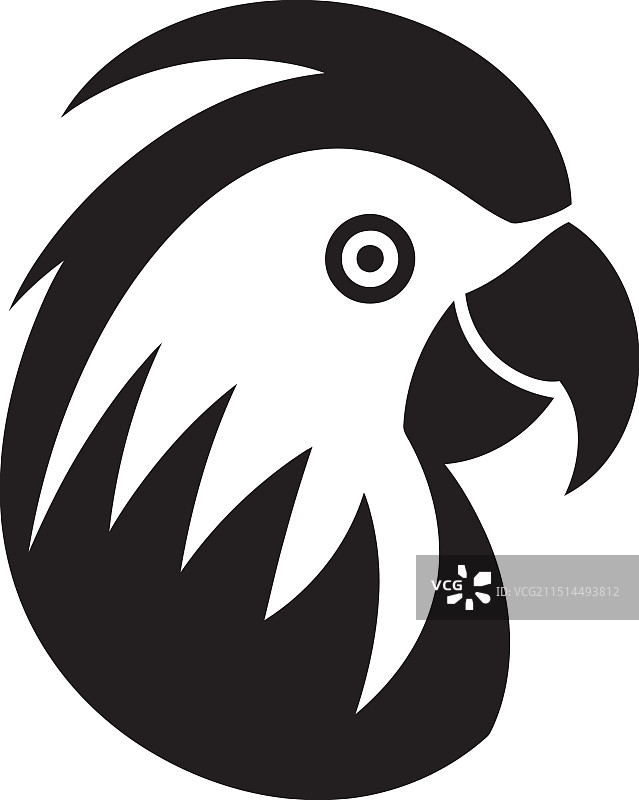 迷人的黑色鹦鹉轮廓图片素材