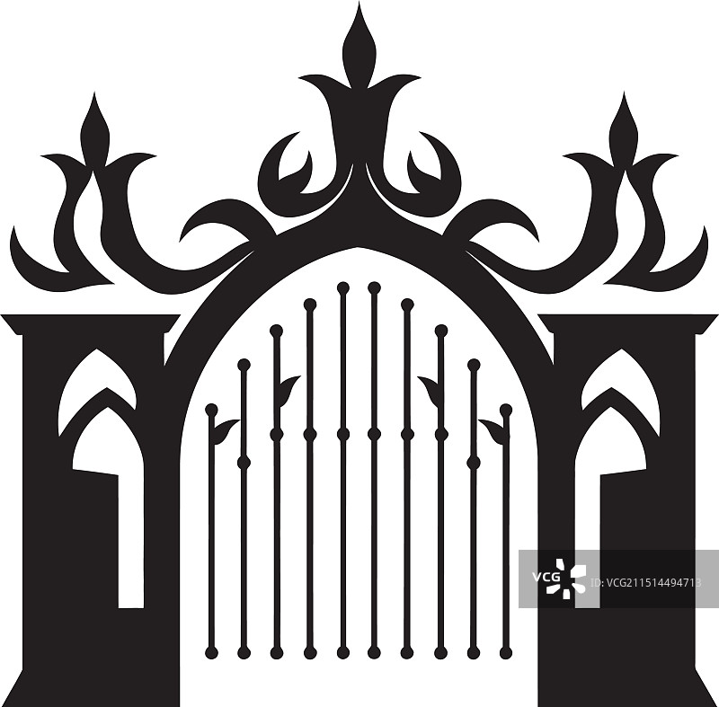 格雷斯教堂大门涡卷和标志性图案图片素材