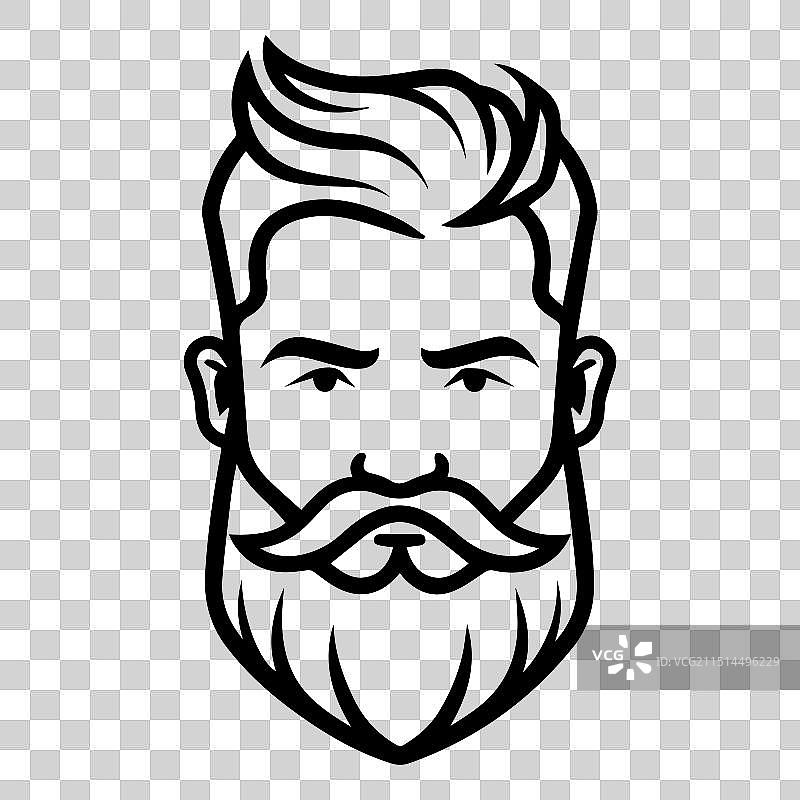 胡须标志或现代线条图标线条艺术和图标图片素材