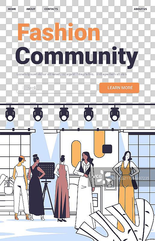 时尚社群聚会中的时尚女性图片素材