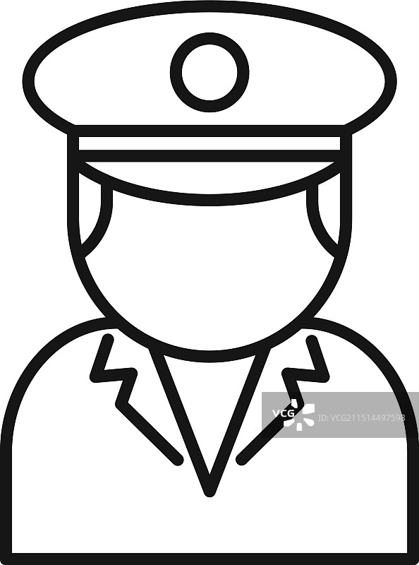 戴警帽穿制服的站立警察图片素材