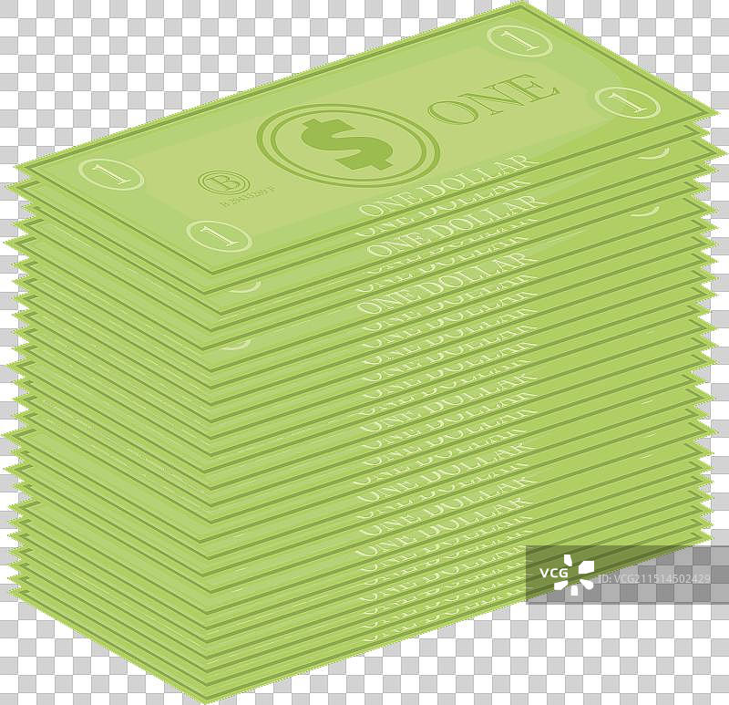 一叠一美元纸币图片素材