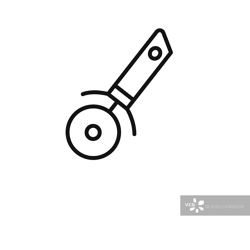黑色披萨刀图标轮廓图片素材