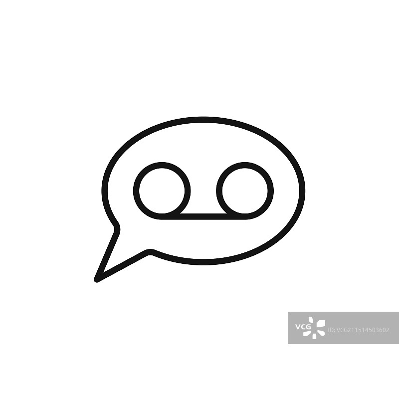 黑色和开启状态的语音邮件图标轮廓集合图片素材