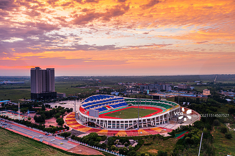 日落定边体育中心图片素材