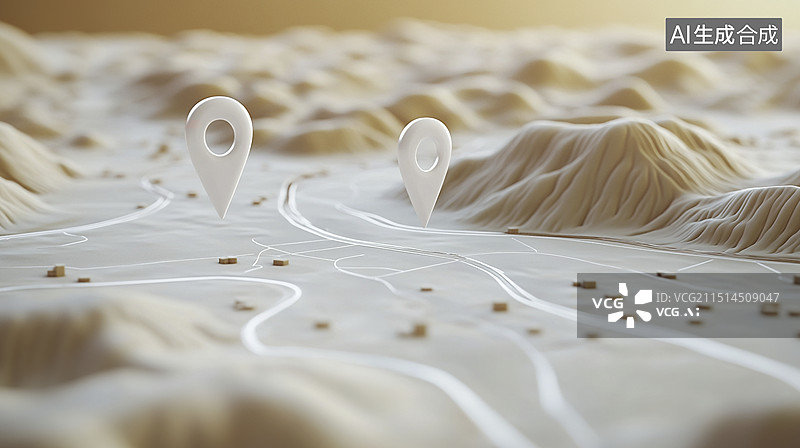 【AI数字艺术】全球定位系统导航定位概念图片素材