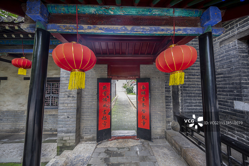 山东省济宁市邹城市孟府：世恩堂（是世袭五经博士居住之处，陈列仍保持着孟繁骥和王淑芳当年居住时的原貌）图片素材