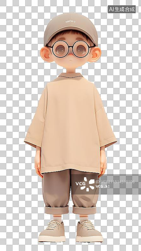 【AI数字艺术】戴眼镜的男孩图片素材