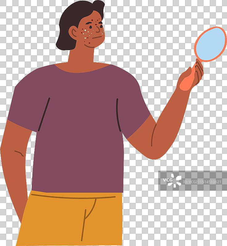 照镜子的男人图片素材