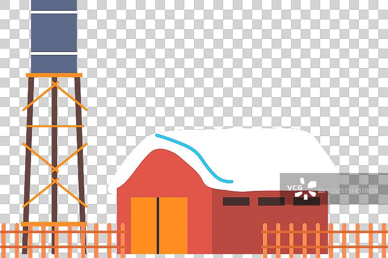 谷仓和水塔图片素材