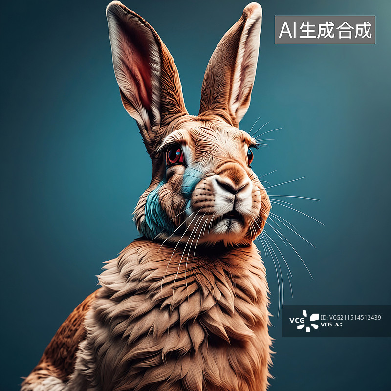 【AI数字艺术】独特造型的兔子图片素材