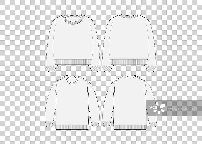 男士圆领长袖运动衫模型图片素材