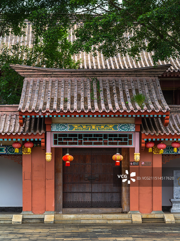 "澄迈八景"之一盈滨半岛永庆寺山门正门佛教圣地3A级风景旅游区图片素材