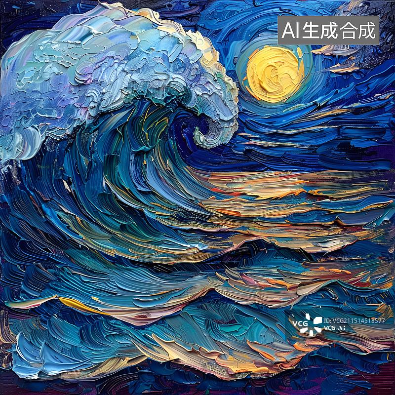 【AI数字艺术】海浪图片素材