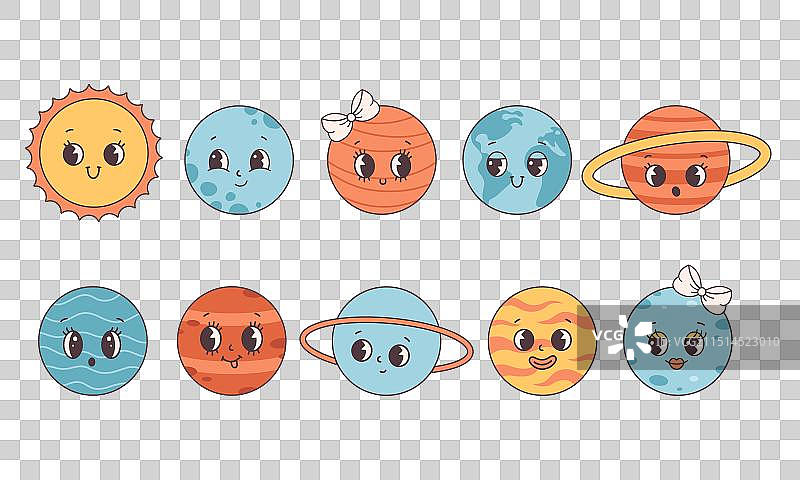 复古风卡通星球角色图片素材