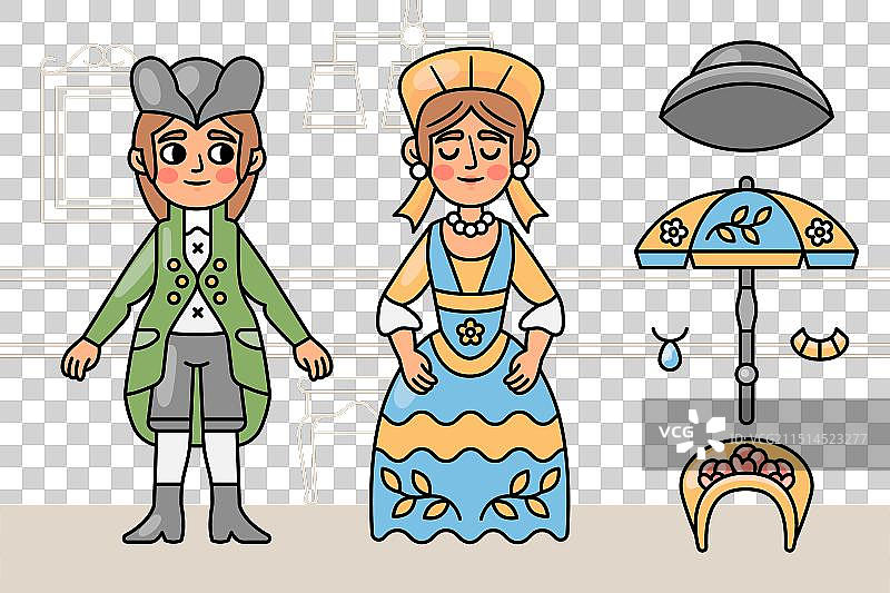 复古殖民风格服装图片素材