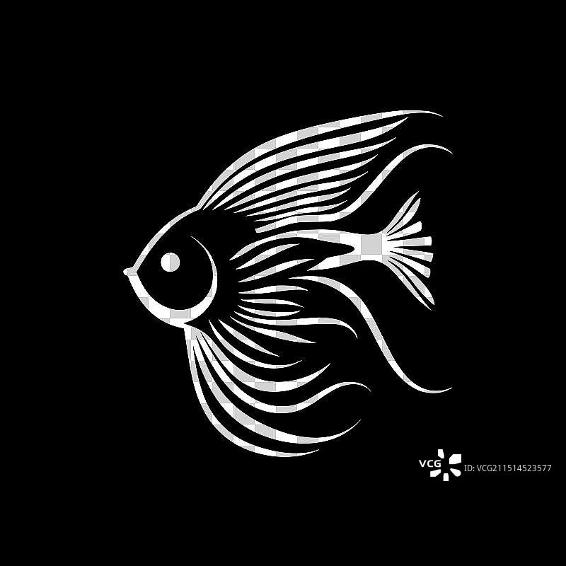 黑白神仙鱼图标图片素材