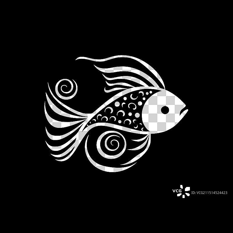 极简扁平风格小丑鱼Logo图片素材