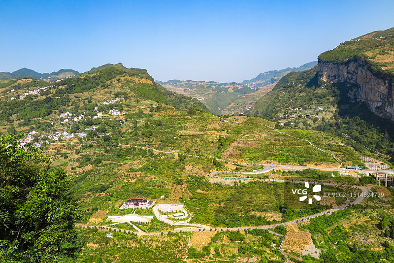 中国贵州毕节市七星关区鸡鸣三省景区风光，红色教育基地，鸡鸣三省图片素材