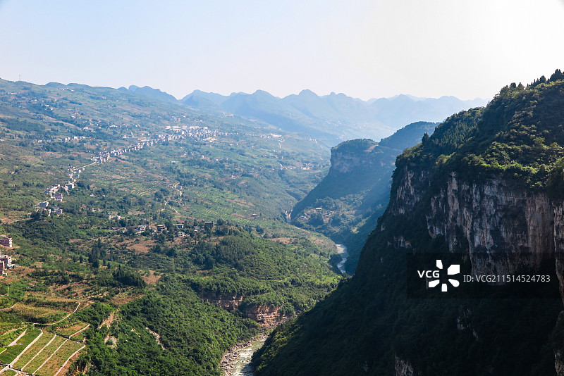 中国贵州毕节市七星关区鸡鸣三省景区风光，红色教育基地，鸡鸣三省图片素材