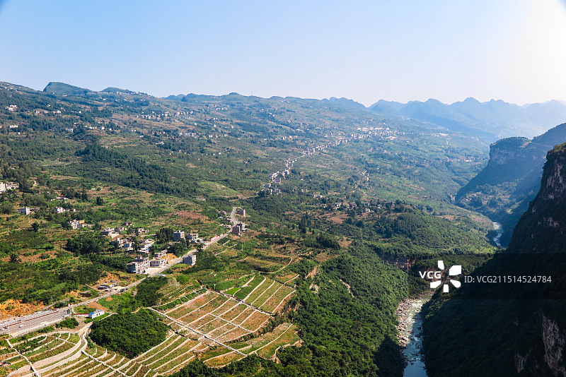 中国贵州毕节市七星关区鸡鸣三省景区风光，红色教育基地，鸡鸣三省图片素材